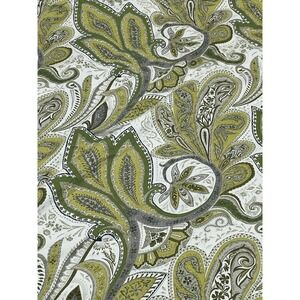 Crate & Barrel Abigail Paisley Full Queen Duvet Cover Green Blue White Cotton